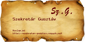 Szekretár Gusztáv névjegykártya
